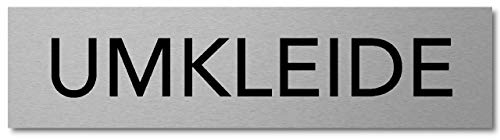 Interluxe Türschild Umkleide Schild aus Aluminium, 200x50x3mm, selbstklebend und wiederablösbar, dauerhafte oder temporäre Kennzeichnung von Umkleideraum im Geschäft, Messe, Sportbereich