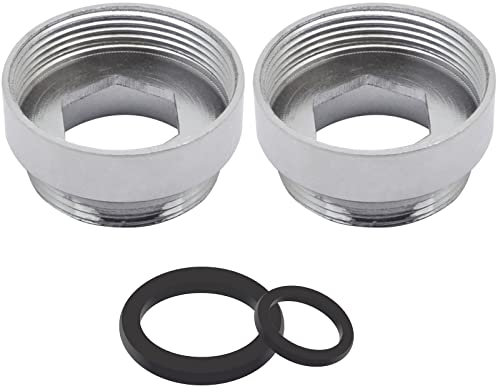 2 adattatori per rubinetto, connettore aeratore, in metallo massiccio, per depuratore d'acqua, 24 mm femmina a 22 mm maschio