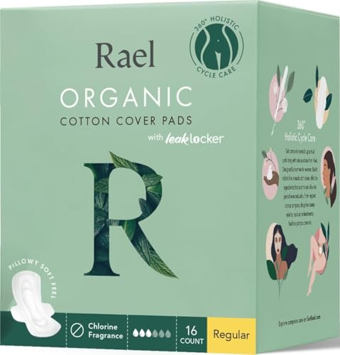 Rael, Organic Cotton Cover Pads, Regular, 14 Count