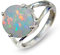CaratYogi 925 Sterling Silber Erstellt Opal Runde Edelstein Versprechen Ring Birthstone Modeschmuck Eheringe Für Männer und Frauen Größe: 57