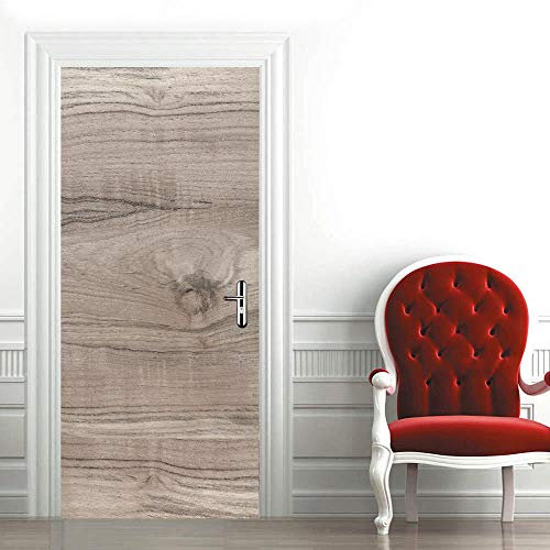 MZNVTD Autocollants 3D Porte Imitation Bois 77x200cm - Stickers Porte Muraux Imperméable Auto-Adhésif Amovible pour Salon, Chambre - Décoration de la Maison
