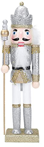 Tianbi Christmas Nutcracker Soldier Ornament, Wooden Nutcracker Walnut Soldier Puppets Figure Decor, Christmas Decorations Doll Ornament for Festival Party