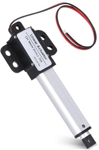 Actuador lineal de 50 mm, interruptor de límite interno motor del actuador lineal eléctrico mini 12v DC Tornillo tipo T incorporado accionador lineal para la industria automotriz (50mm-8mm/s-70N)