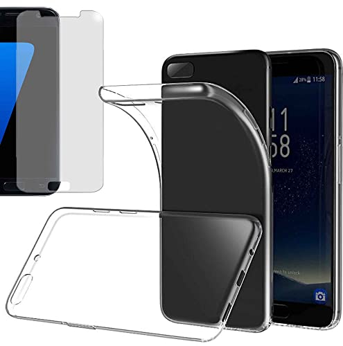 Eximmobile Silikonhülle mit Panzerfolie kompatibel mit Huawei P10 Silikon hülle transparent