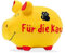 KCG Sparschwein Für die Katz Spardose aus Keramik mit Gummi-Verschluss Kleinschwein 12,5 x 9 x 9 cm