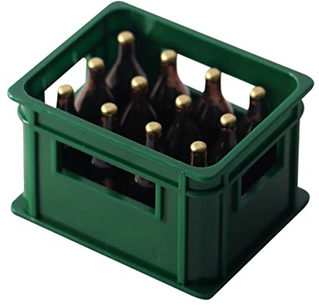 Toyvian Kasten Mini-Bierimitat Minifiguren Bierkrüge Lieferungen Spielzeuge Modelle Mini- - kleines schmücken Kuchen Weinflasche Bierkiste Zubehör Baby Spielzeugzimmer Harz