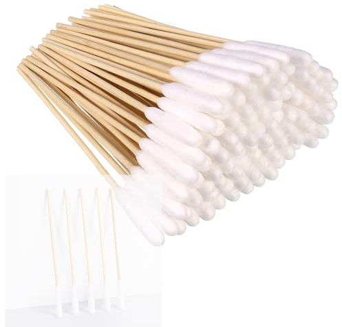 WTUSGA 100 Pieces Pet Dog Ear Cleaner Cotton Buds Animal Ear Cleaner Big Cotton Swab Sticks Cotton Buds for Cleaning Animals Ears Cat Dog Ear Wax Infection Removal