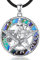 INFUSEU Collana Pentagramma Pentacolo, Pendente di Protezione in Argento Sterling 925 Wiccan Abalone Conchiglia Gioielli Pentagramma Collana Y Regali Vichinghi per Donne Uomini