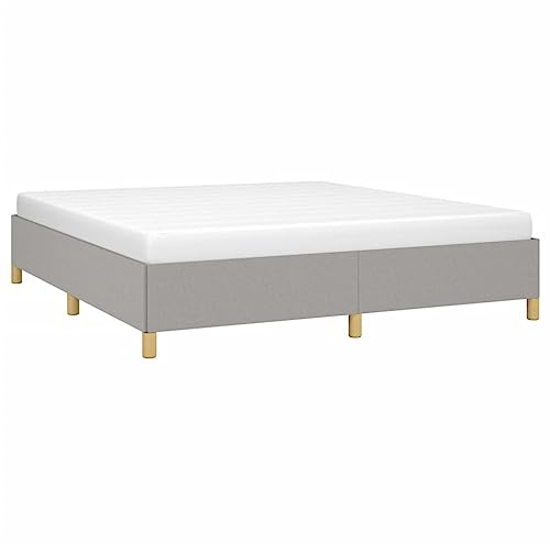 vidaXL Polsterbett Doppelbett Bett Bettgestell Bettrahmen Lattenrost Ehebett Stoffbett Schlafzimmerbett Schlafzimmermöbel Hellgrau 180×200cm Stoff