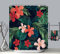 EHOMERY Rideau Douche Industriel Rideaux Salle De Bain Fenetre Feuilles Fleur Anneau Rideau Douche Grand Format Rideau Fenêtre Salle De Bain Polyester Vert Rouge 120X180Cm