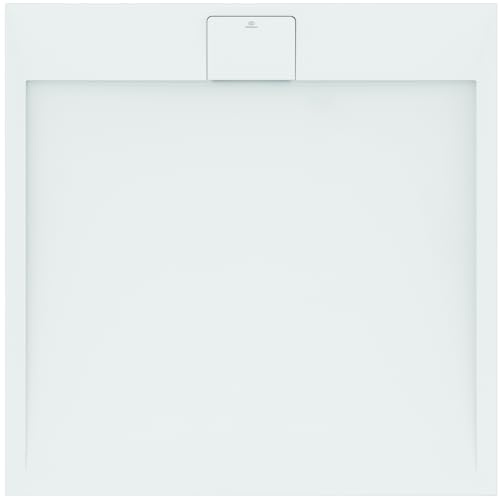 Ideal Standard - Ultra Flat S i.life Duschwanne, quadratisch, 100 x 100 cm, Kunstharz, versteckter Abfluss, mattes Finish, weiß