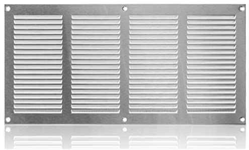 400x200mm Griglia di Ventilazione in Acciaio Inossidabile con Zanzariera - Griglie di Aerazione in Metallo