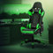 ML-Design Gaming Stuhl mit Fußstütze, Grün, Kunstleder, Ergonomischer Bürostuhl mit Armlehne, Kopfstütze, Lendenkissen, Drehstuhl verstellbar, Hohe Rückenlehne, Racing Gamer Stuhl Schreibtischstuhl