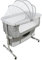 MENGDA Baby Beistellbett Babybetten, Babywiege Reisebett mit Rollen Kinderbett Neigbar Höhenverstellung, Babybett mit weich Matratze & Moskitonetz (Dunkelgrau)