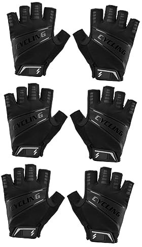 Kisangel Angelhandschuhe 3 Paare Yoga-Handschuhe Fingerlose Handschuhe Fahrradhandschuhe Handschuhe Zum Trainieren Unisex Halbfinger Kurzhandschuhe Fitness Atmungsaktiv Kurze Handschuhe