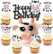palasasa Kuh Tortendeko Cow Cupcake Topper Milchkuh Kuchen Topper Alles Gute zum Geburtstag Kuchen Dekorationen für Baby Shower Kuh Bauernhof Tier Zoo Themen Kinder Jungen Mädchen Geburtstag Party