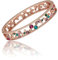 equilibrium Modern Colourful Crystals Rose Gold Plated Bangle Bracelet
