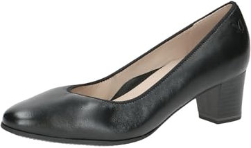 CAPRICE Damen Pumps aus Leder mit Blockabsatz, Schwarz (Black Nappa), 41 EU