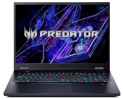 Acer Predator Helios 18 (PH18-72-90GW) Gaming Laptop | 18 WQXGA MiniLED IPS 250Hz Display | Intel Core i9-14900HX | 32 GB RAM | 2 TB SSD | NVIDIA GeForce RTX 4090 | Windows 11 | QWERTZ Tastatur