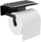 Dailyart Toilettenpapierhalter- Selbstklebend Klopapierhalter Ohne Bohren Toilettenpapierhalter mit Ablage- Toilettenpapierhalter Schwarz WC Papier Halterung Wandmontage für Küche und Badzimmer