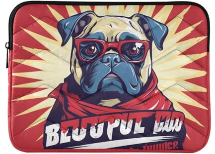 Comic Pug Dog Laptop Sleeve Case Notebook Computer Cover Briefcase Tablet Laptop Bag for 13-14 inch