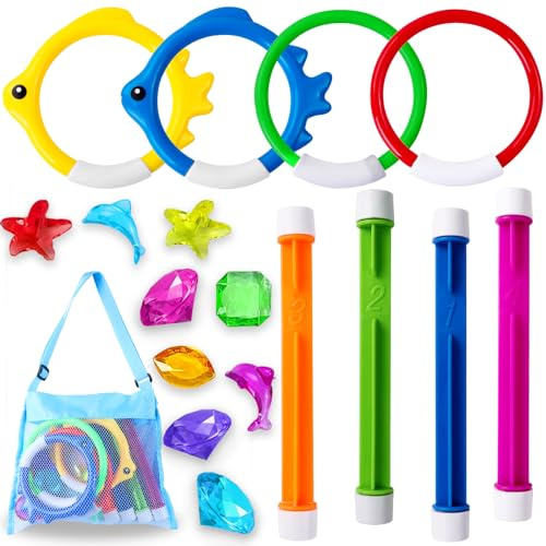 YUJUN 18PCS Pool Diving Swimming Toys for Kids Swim Birthday Party Favors