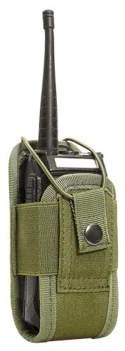 ZONADAH Interphone Pouch Walkie Talkie Pouch Case Adjustable Molle Radio Holder Interphone Storage Bag for Outdoor Hunting Camping Army Green