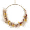 JUJOYBD Trockenblumen Kranz 28 cm – Wand Boho Deko Golden Metallring mit Pampasgras und Getrockeneten Blumen, Hängender Türkranz Ganzjährig Dekoration für Haustür, Fenster, Tisch