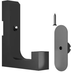 Haken für Akustikpaneele in verschiedenen Ausführungen, rund, eckig, doppelt, einzeln, Garderoben- und Kleiderhaken, DIY Garderobe, Montage ohne Bohren (Breite: 15mm, eckig)