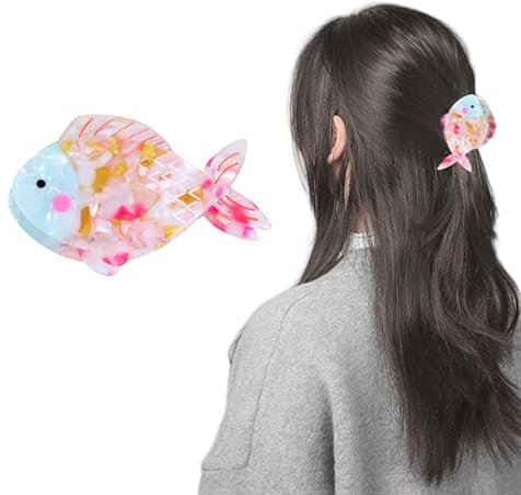 Goiern Pinces à cheveux en acrylique pour femme - Grande taille - Tendance unique - En acétate - Antidérapantes - Forte adhérence - Pince à cheveux pour animaux océan