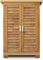BLUEBRIT Wooden Outdoor Garden Shed Storage Cabinet Portable Natural Wood Finish Weatherproof Utility Storage for Tools, Shoes, Lawn Mower Perfect for Indoor and Outdoor Use (Medium)