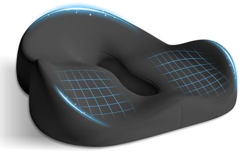Sitzkissen Orthopädisch, Orthopädisches Sitzkissen, Memory Foam Kissen, Ergonomisches Sitzkissen Bürostuhl, Autositzkissen, Rollstuhlsitz für Hüfte, Coccyx, Steißbein, Ischias, Hämorrhoiden (Schwarz)