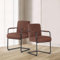 DUBI Möbel Esszimmerstuhl Ben 2er Set, Freischwinger Armlehnenstuhl Polsterstuhl für Küche, Wohnzimmer, Esszimmer Büro, modern Industrial Design, Kakaobraun, 2 Stück, 21106-BJ44-2