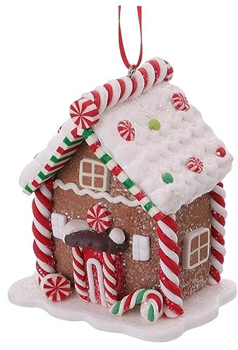 Zerodeko 2st Weihnachtsbaum-anhänger Lebkuchen-weihnachtsschmuck Lebkuchenhaus Anhänger Nussknacker Dekoration Lebkuchen Weihnachtsschmuck Feenhortensie Plüsch Rustikales Dekor Gebäude Harz