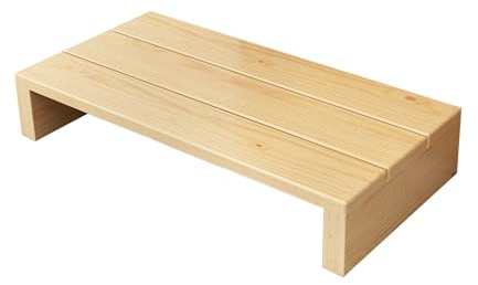 MBBTAG Marche pied bois, marche pied adulte, marchepied en bois intérieur/extérieur, Forte capacité de charge, petit tabouret bois, tabouret de lit pour lits hauts, Robuste et durable(Natural,100x30x1