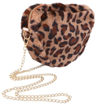 ANDRESLAD 1stk Herzförmige Umhängetasche Geldbörse Mit Animal-print Damen Geldbörsen Schultertasche Taschen Die Handtasche Der Frau Herz-geldbörse Für Damen Frauen Geldbeutel Plüsch Khaki