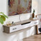 Schwebender TV-Ständer Schrank mit Wandhalterung TV-Schrank Schubladen Wandregal Schweberegal Hängender Wandschrank für Set-Top-Box Router CD DVD Aufbewahrungsschrank TV-Konsole TV-Media-Ständer