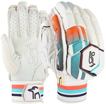 Kookaburra Aura Pro Schlaghandschuhe, Größe Oversize, Erwachsene, rechte Hand, Koralle/Blau