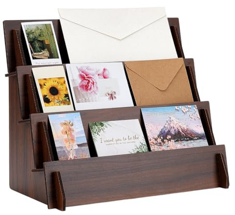 UNICRAFTALE 4 Tier Retail Wooden Display Riser Wood Craft Fair Display Rack Stand Wood Countertop Display Stand for Candle Soap Tumblers Cupcakes Candy Collectibles Perfume 35x19x28cm