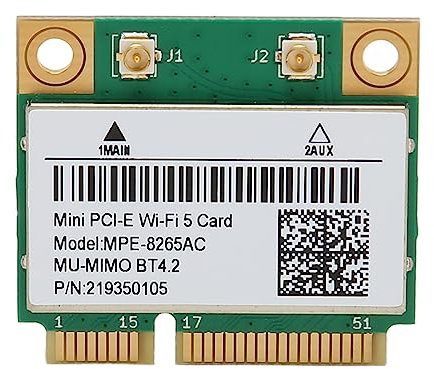 PCIE WLAN-Karte 8265AC, PCIE Karte Netzwerkkarten 2,4 GHz 5 GHz Dualband WiFi Karte Bluetooth WLAN Karte Modul für Laptop