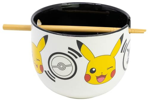 Cuenco de cerámica para ramen con palillos en caja de regalo Pokemon