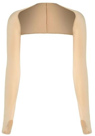 GXGM Cache Epaule Femme,Boléro de Protection UV,Bolero en Soie Glacée Manchettes,Manchette de Bras Anti-UV,avec Trous Pour Les Doigts,Pour le Golf,le Cyclisme,la course à Pied (Couleur de peau)