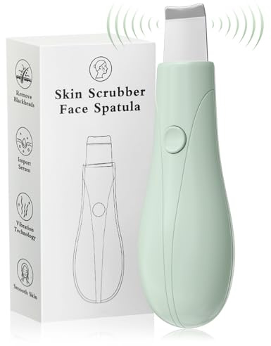 LunaSync Dual-Mode Blackhead Remover Tools, Skin Scrubber Face Spatula | Battery, Handheld Face Scraper for Deep Cleansing, Skin Care Tool for Men and Women, Green