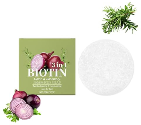 Onion Shampoo Bar, Zwiebel Rosemarin Shampoo Bar, Onion Rosmarin Haarseife, Reinigung & Haarpflege FüR Weiches, GläNzendes Und Gesundes Haar, Geeignet FüR Alle Haartypen (1PC)