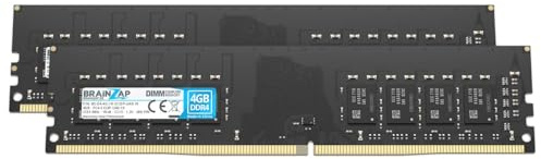 BRAINZAP 8GB (2X 4GB) DDR4 RAM DIMM PC4-2133P-UA0-10 1Rx8 2133 MHz 1.2V CL15 Computer PC Arbeitsspeicher Unbuffered Non-ECC