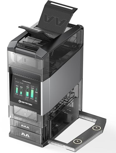 Ostation 2 Pro AA AAA Battery Charging Station for NiMH Lithium Batteries | Polarity-Free, Auto Sorts & Stores 24 Batteries, 3 in 1 Smart Charger Organizer Tester for Gamers, Cameras & Smart Homes