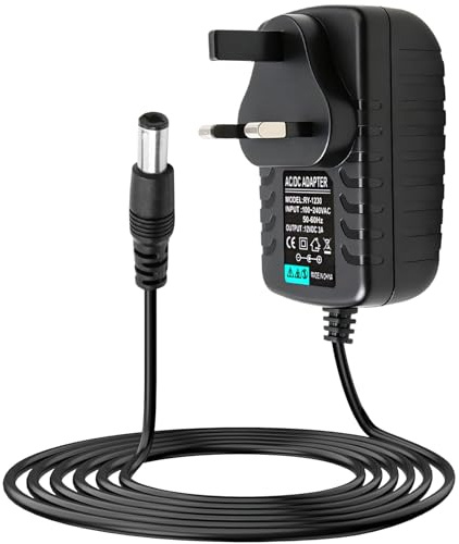 12V 3A Power Supply Adapter 36W AC 100-240V to DC 12 Volt Power Cable | 50-60hz UK Plug Adapters for LED Strip Lights CCTV Cameras Routers LCD ADSL Cats Modems Routers & More, 5.5mm x 2.1mm, L:1M