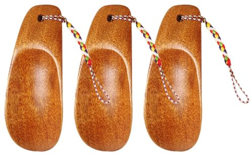 Lurrose Lot de 3 Chausse-pieds Courts en Bois Naturel, Outil Portable D'aide à Soulever les Chaussures, Accessoire Léger pour Femmes Enceintes et Usage Domestique, pour Faciliter