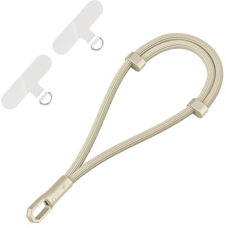 AOKSUNOVA Cordon Téléphone Court Universel Dragonne Poignet Beige Clair
