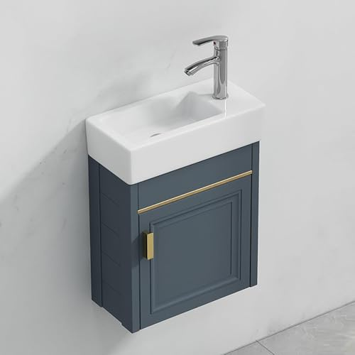 Mobile lavabo angolare compatto: mobiletto salvaspazio for lavabo da bagno piccolo for spazi limitati(11.8 * 7.5)